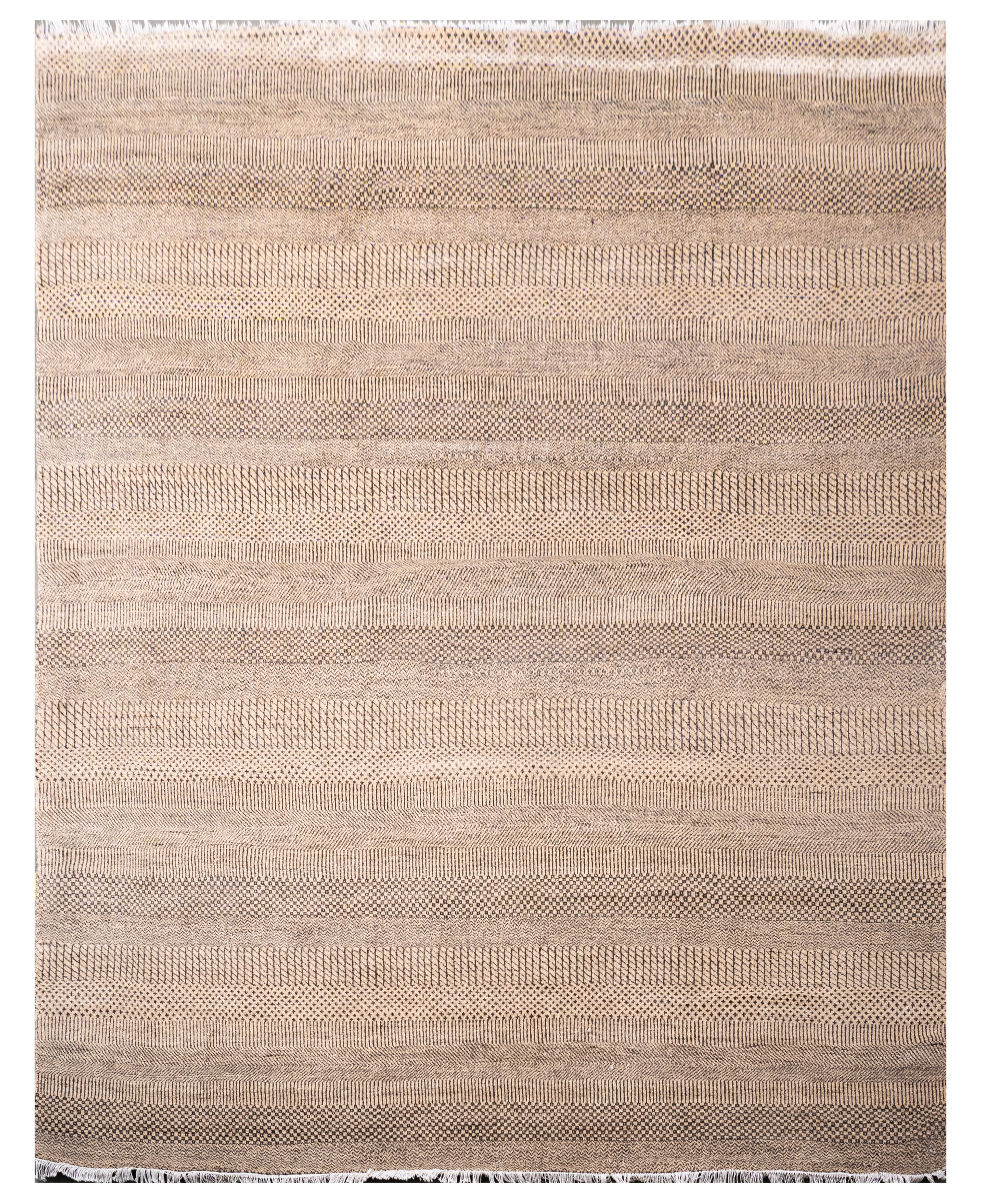 Handknotted Carpet, DIA - 111 MCN, Natural & Black